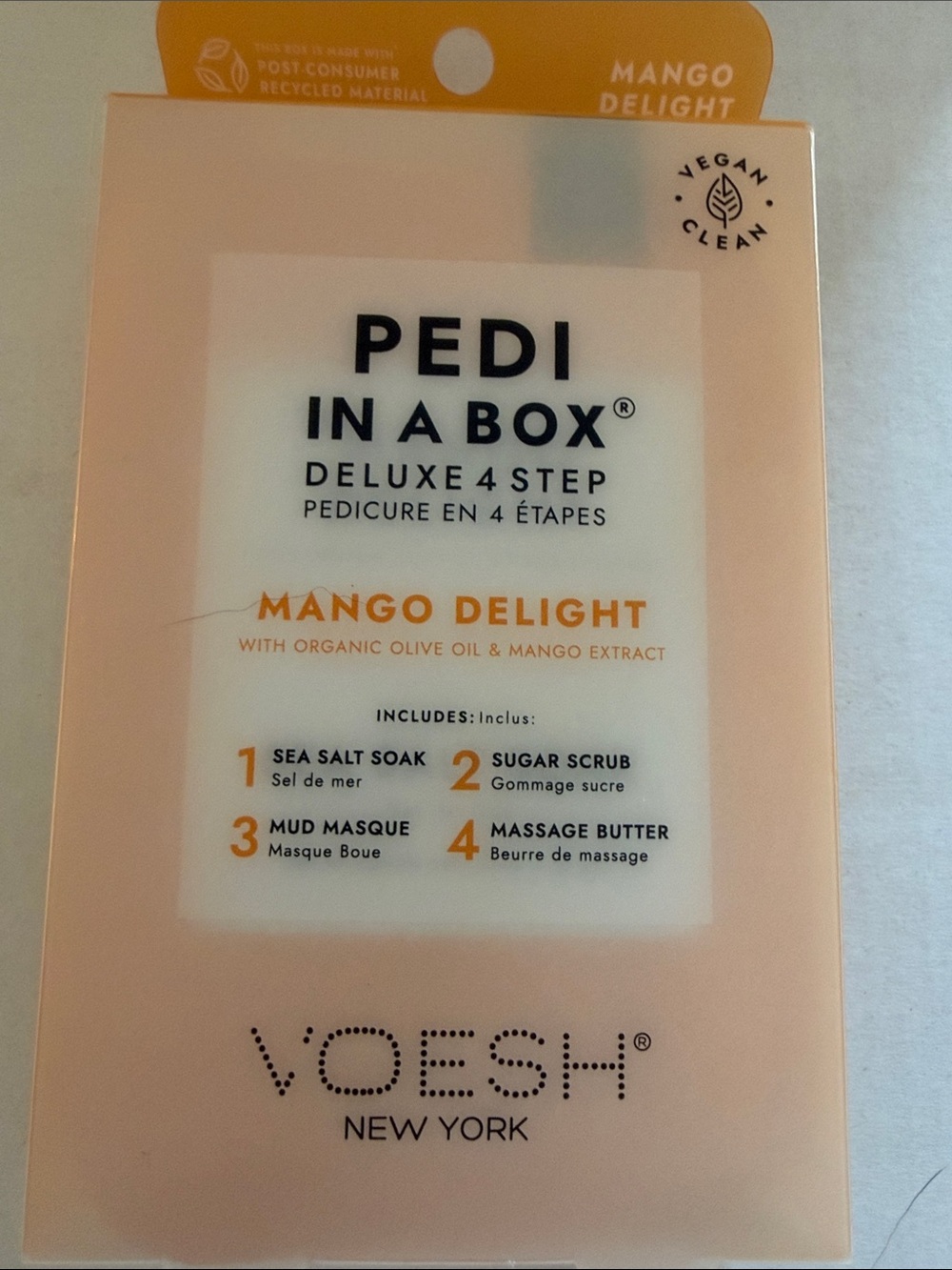 Voesh Pedi in a Box Mango Delight - Peach/Orange